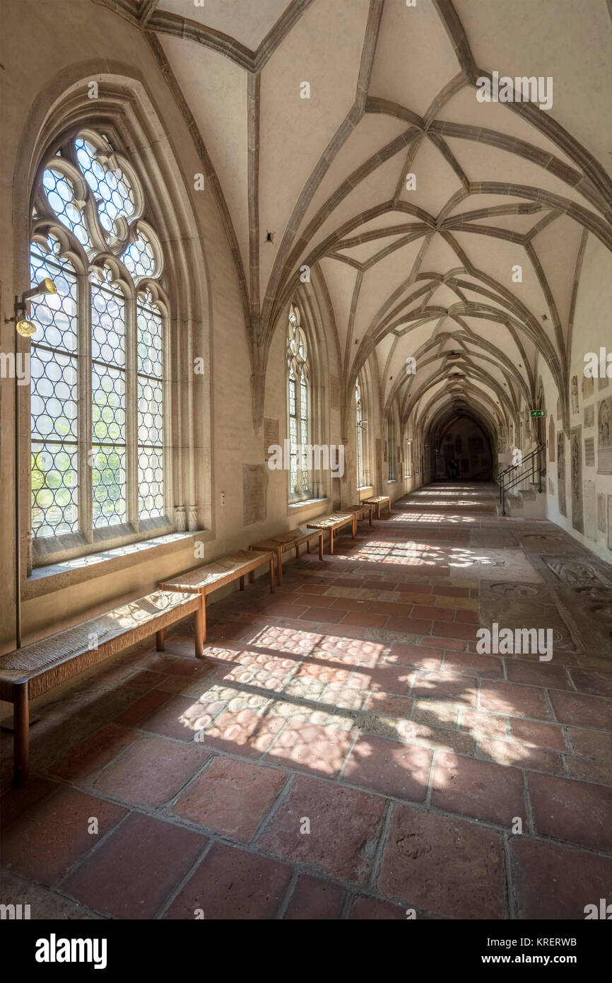 late Gothic cloister, 1470,  Augsburg cathedral, Bavaria, Germany Stock Photo