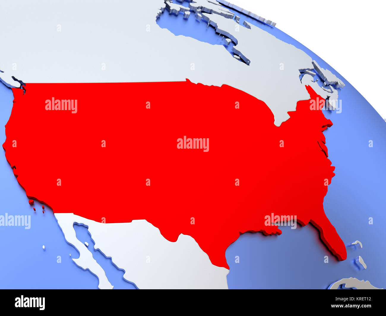 Usa On World Map Stock Photo Alamy