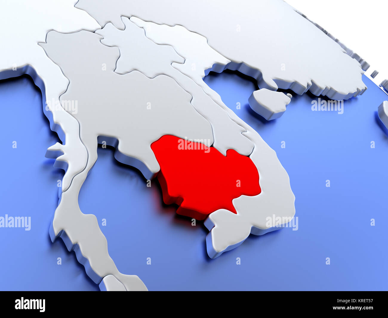 Cambodia On World Map Stock Photo Alamy