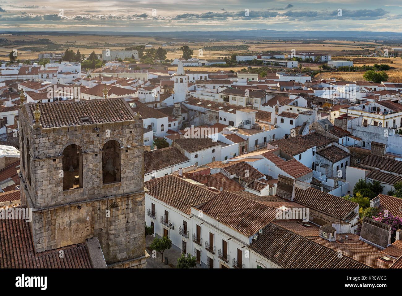 This church is situated in the old town of Olivenza. Province of Badajoz. Spain. Stock Photo