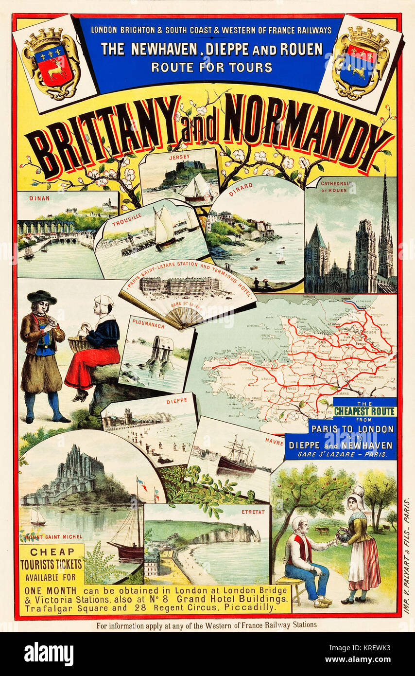 Normandy map hi-res stock photography and images - Alamy