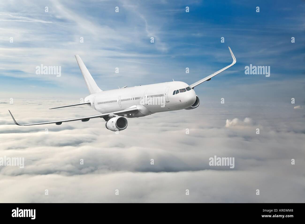 Passenger Aircraft Mid-air Stock Photo