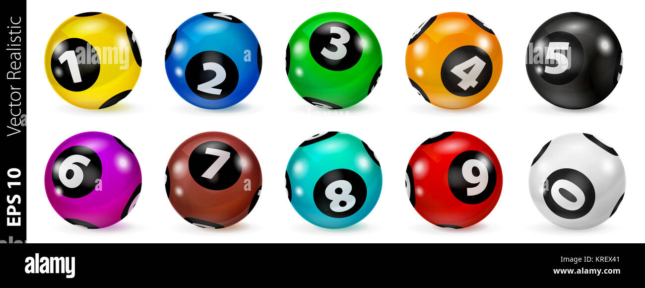 Lottery colored number balls hi-res stock photography and images - Alamy