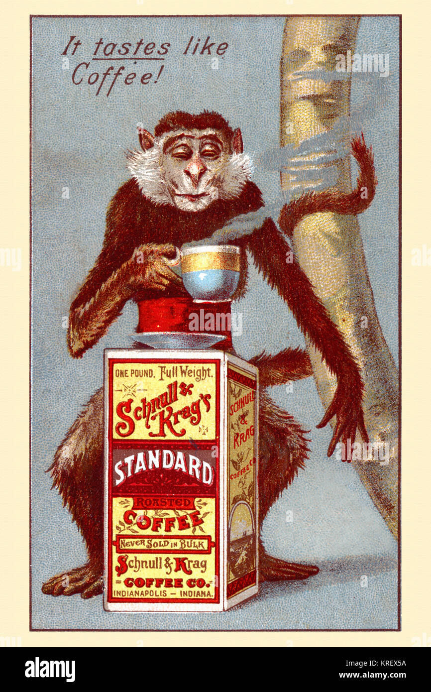 https://c8.alamy.com/comp/KREX5A/victorian-trade-card-of-a-monkey-drinking-a-steaming-cup-of-coffee-KREX5A.jpg