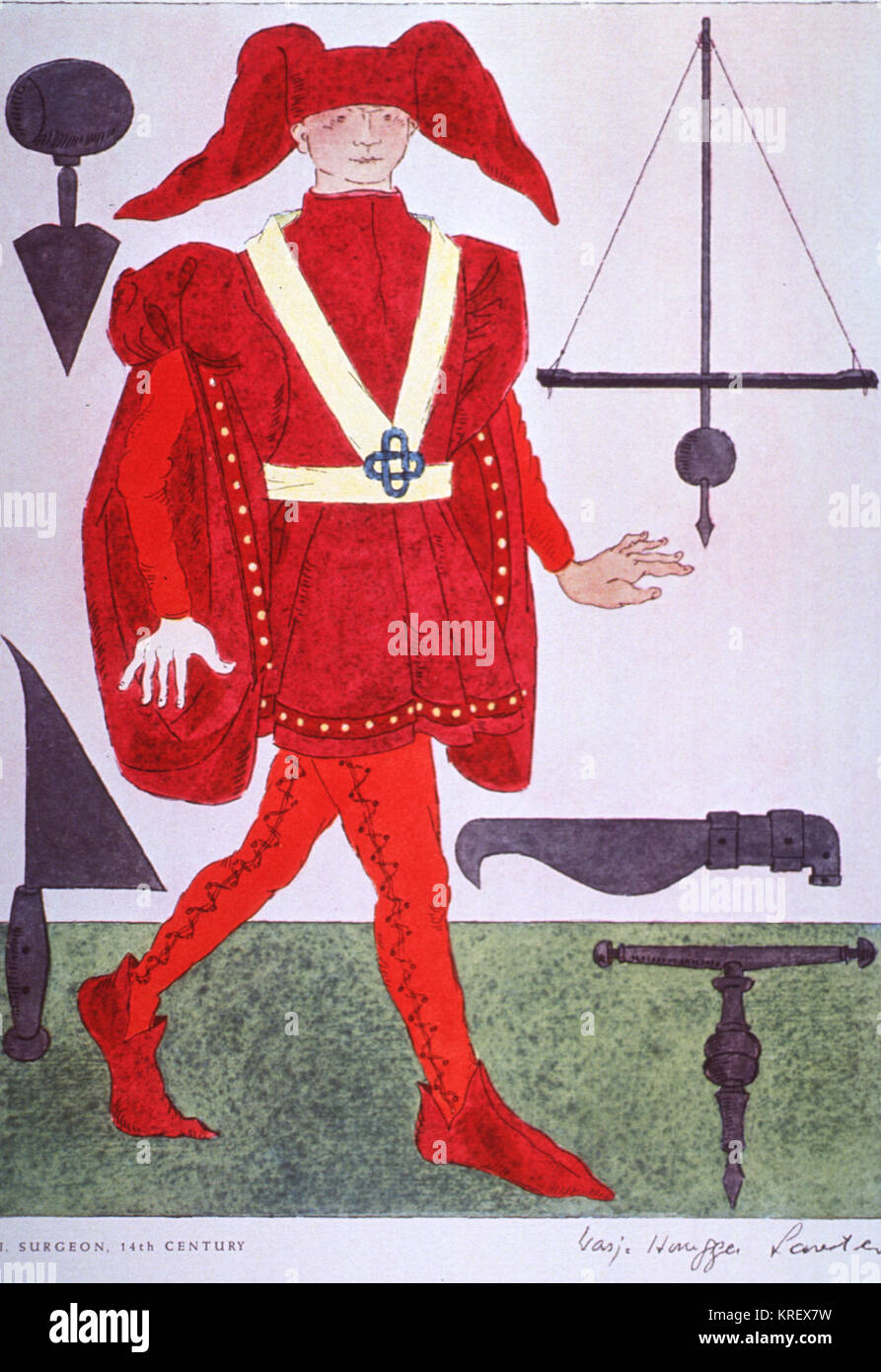 14th Century Surgeon's Costume Stock Photo