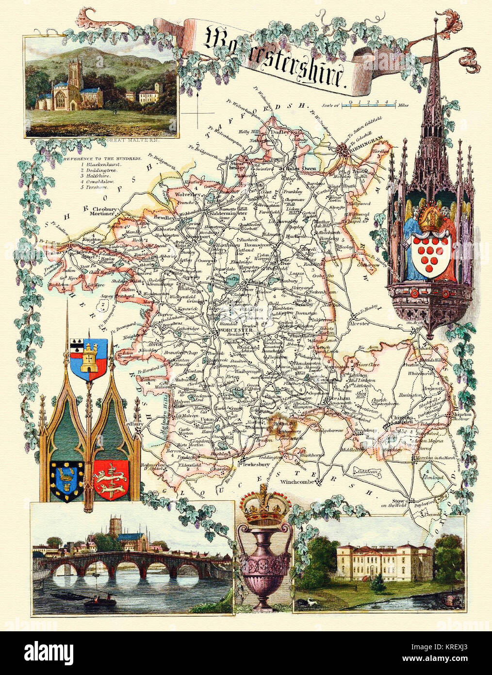 Map of worcestershire hires stock photography and images Alamy