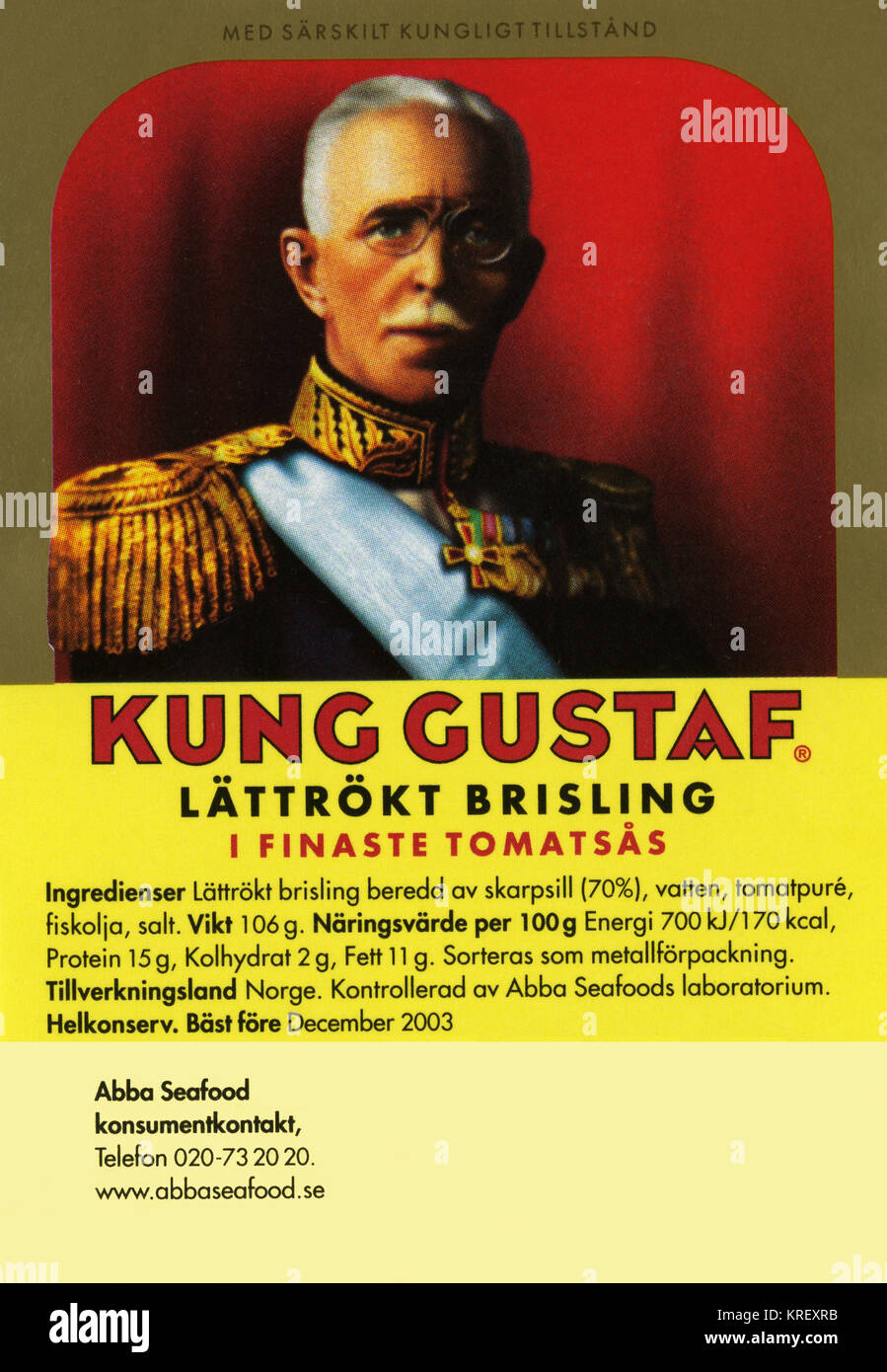 King Gustaf Lattrokt Brisling Stock Photo