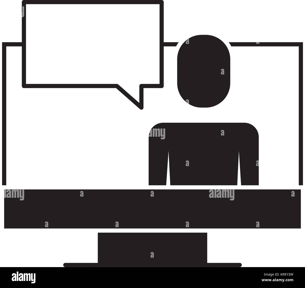 businessman on screen laptop discussion chat Stock Vector Image & Art ...