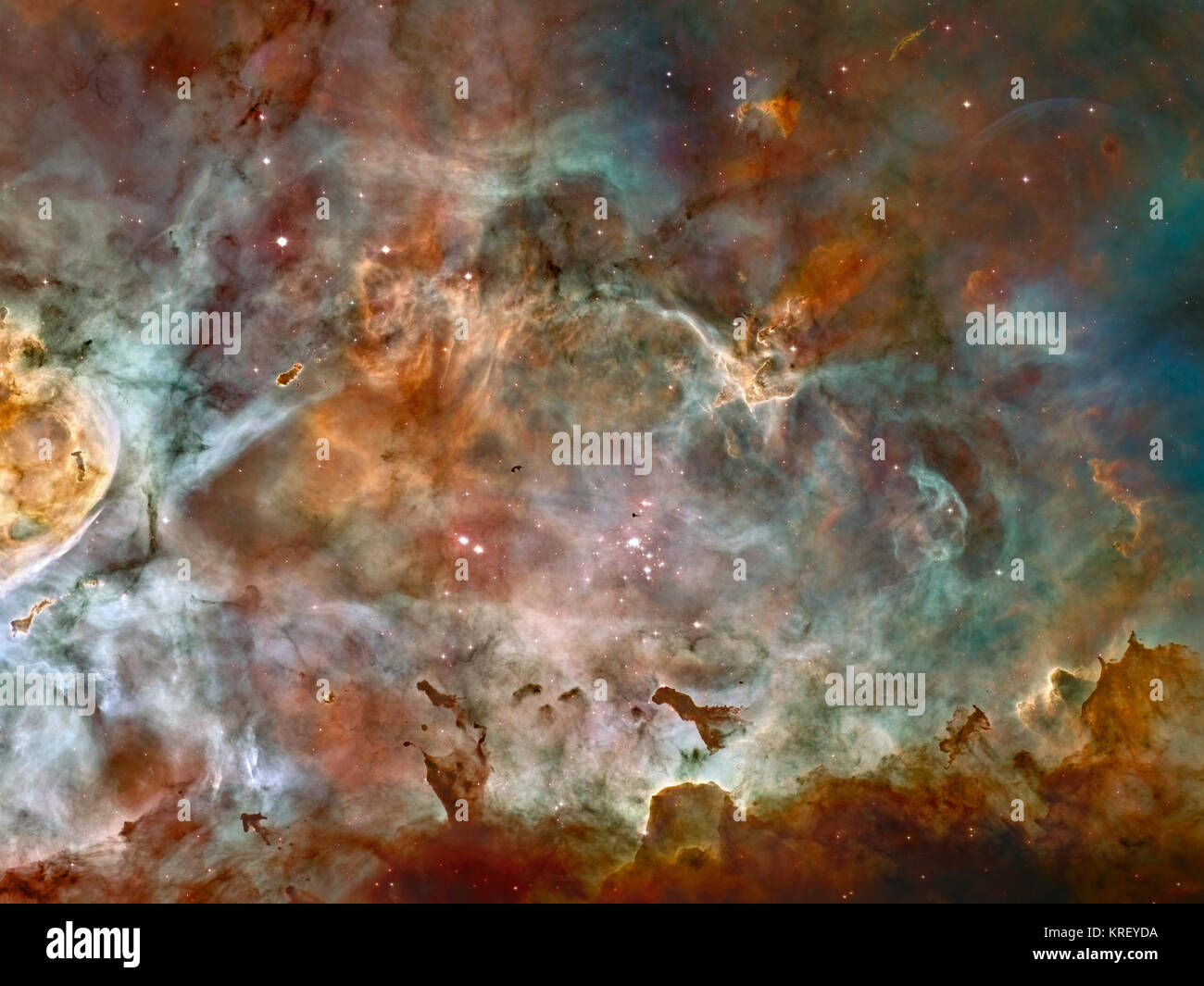 Dark Clouds of the Carina Nebula Stock Photo