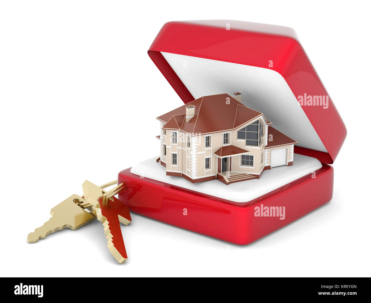 House with keys, home buying, ownership or security concept Stock Photo