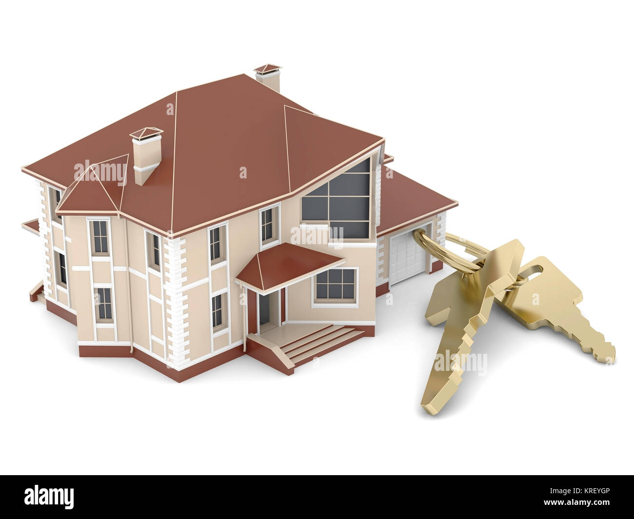 House with keys, home buying, ownership or security concept Stock Photo