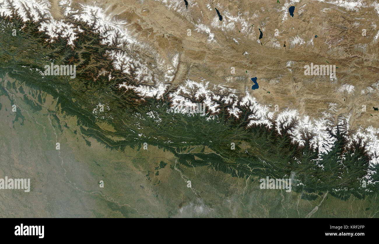 Satellite image of Nepal in October 2002 Stock Photo Alamy