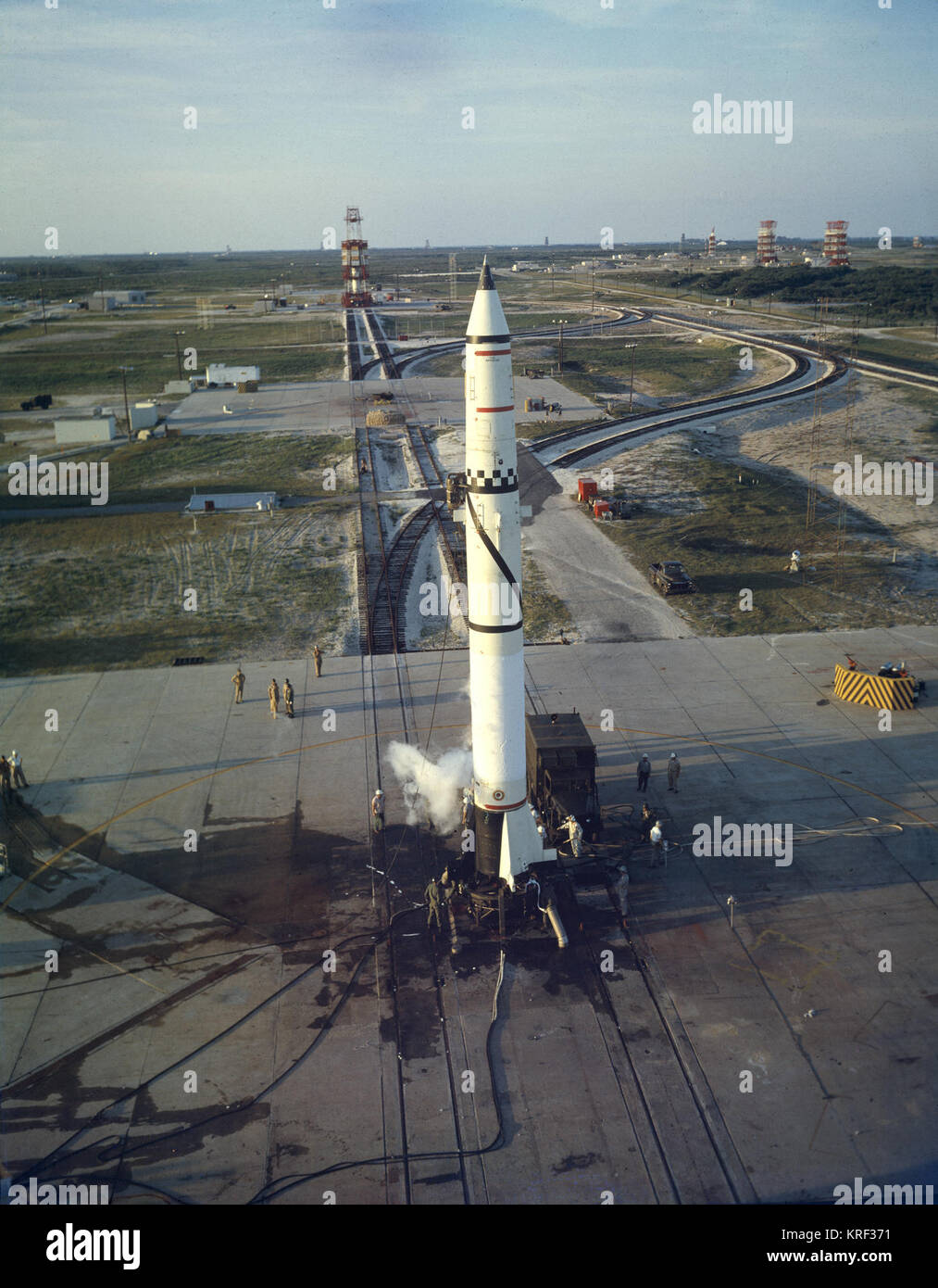 Dusk view of Missile Row at Cape Canaveral Air Force Station 1965 Photo Print 