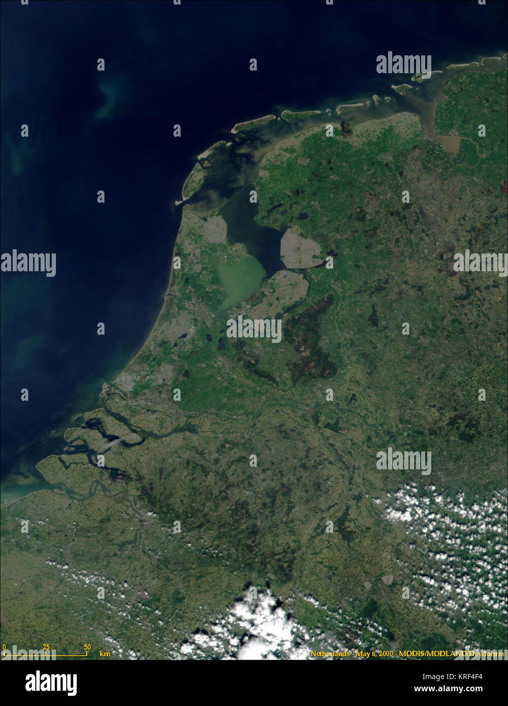 Satellite image of the Netherlands in May 2000 Stock Photo - Alamy