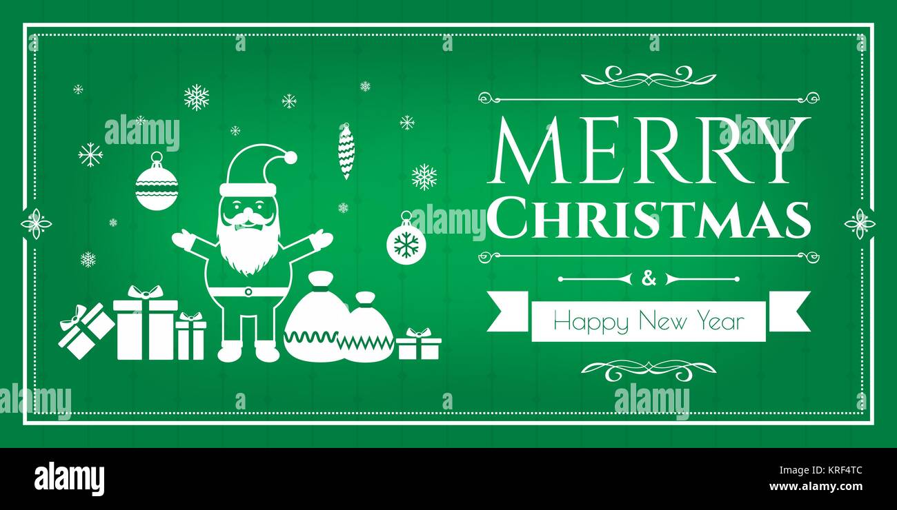 Set of christmas icons in internet banner in vector illustration. Icon of bell, stocking, christmas tree, reindeer, present, Santa Claus, snowman. Tem Stock Vector