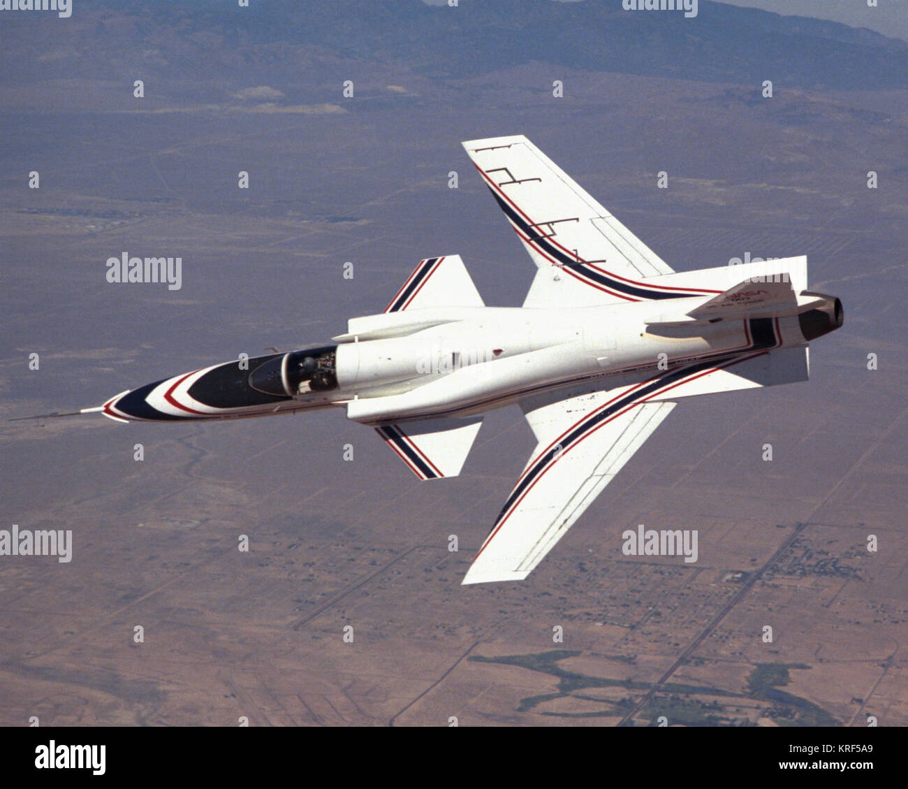 X-29 in Banked Flight Stock Photo
