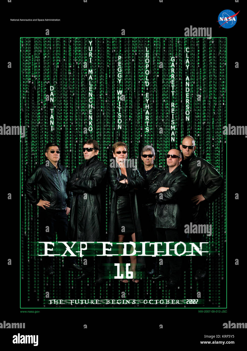 Expedition 16 ''The Matrix'' NASA Space Flight Awareness crew poster Expedition 16 The Matrix crew poster Stock Photo