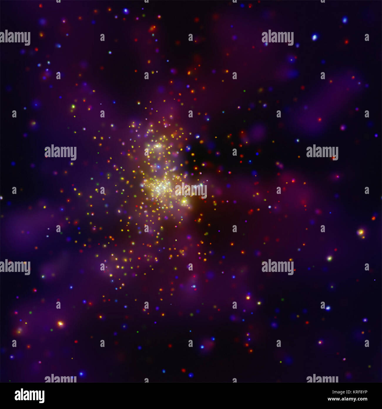 Westerlund 2 in X-rays (false color) Stock Photo