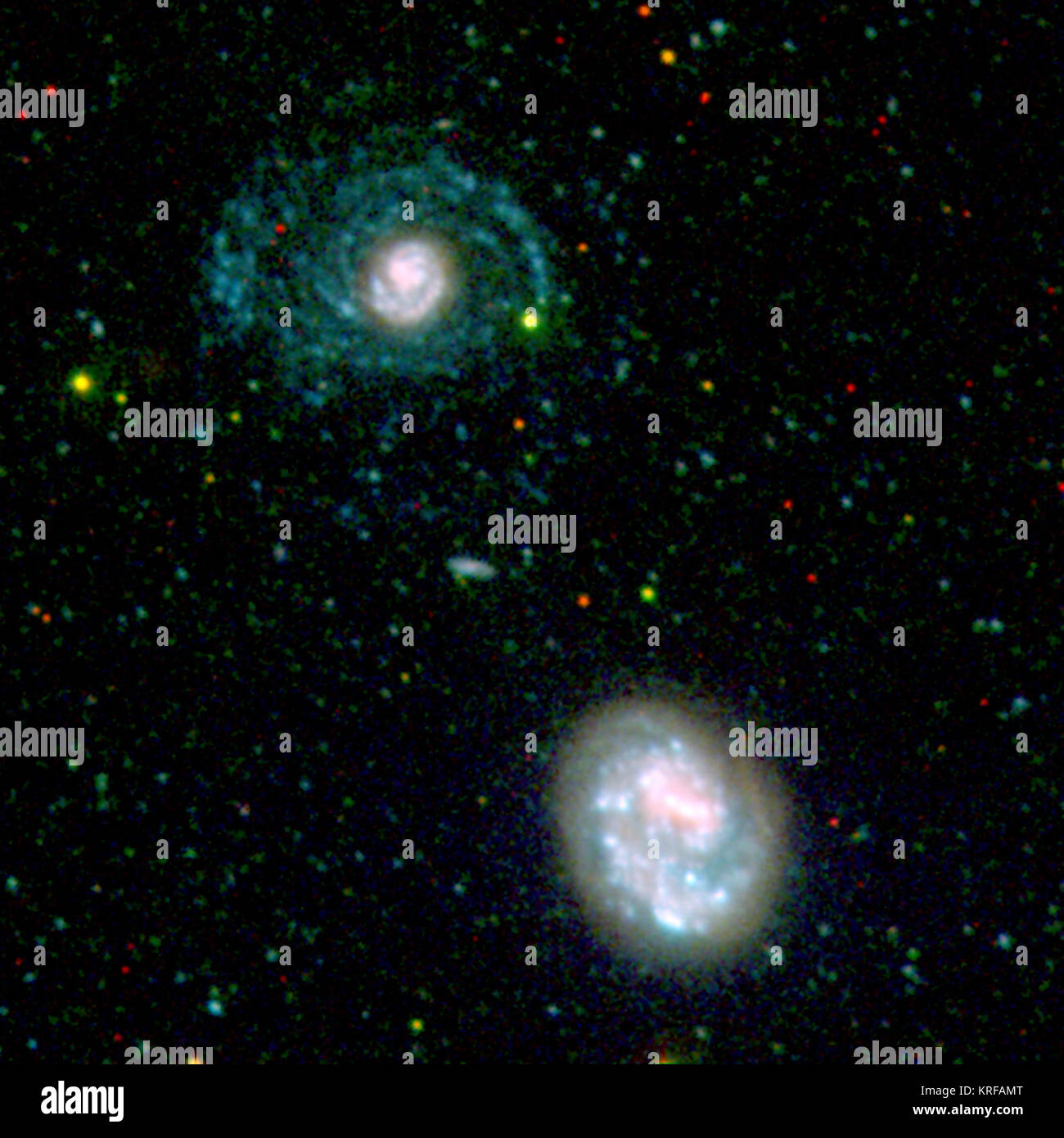NGC 4625 and NGC 4618 Stock Photo Alamy