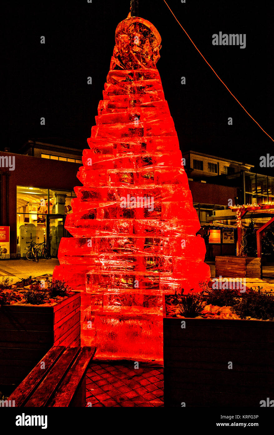 Piedmont, Italy. 19th Dec, 2017. Italy Piedmont Turin 19th December  2017 Christmas Ice Tree to LIngotto Credit: Realy Easy Star/Alamy Live News Stock Photo