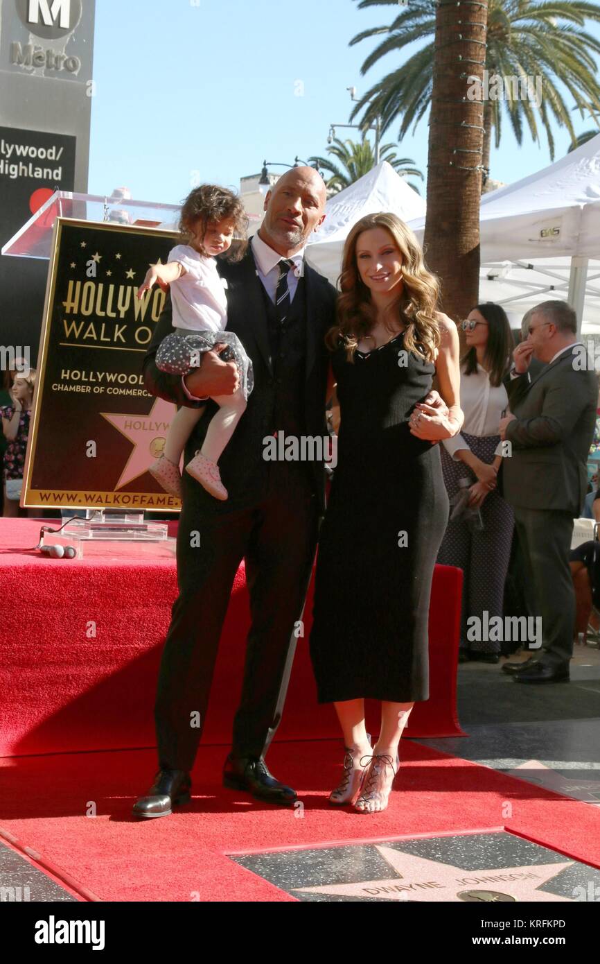 Dwayne Johnson, Jasmine Johnson, Lauren Hashian at the induction
