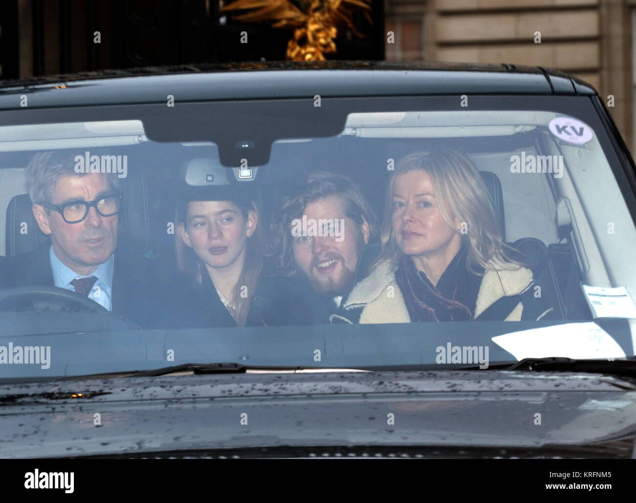 London, UK. 20th Dec, 2017. Timothy Taylor, Estella Taylor, Cassius Taylor and Lady Helen Taylor, leave the HM Queen Elizabeth II annual Christmas lunch, at Buckingham Palace, London, on December 20, 2017. Credit: Paul Marriott/Alamy Live News Stock Photo