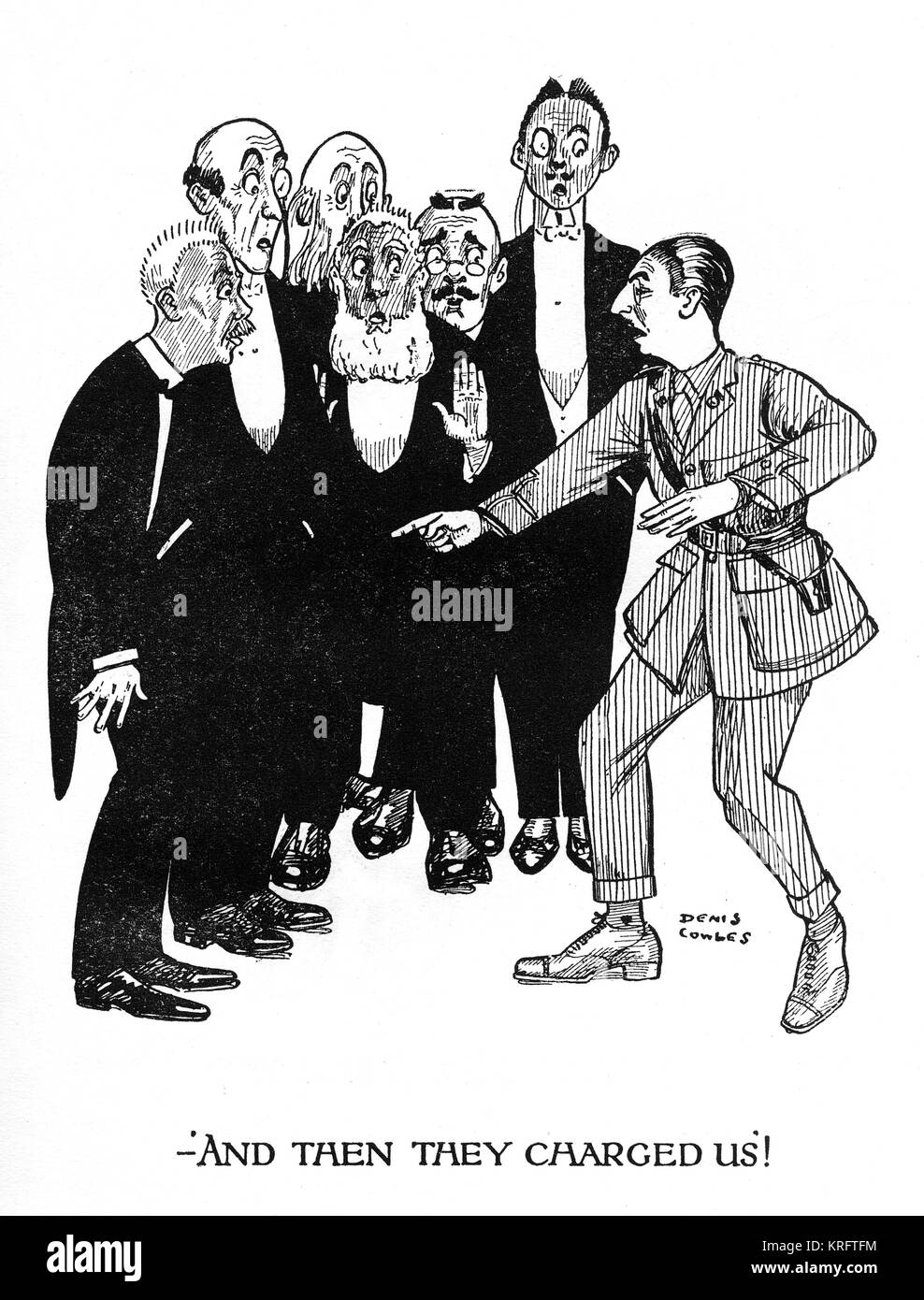 And Then They Charged Us by Denis Cowles, WW1 cartoon Stock Photo