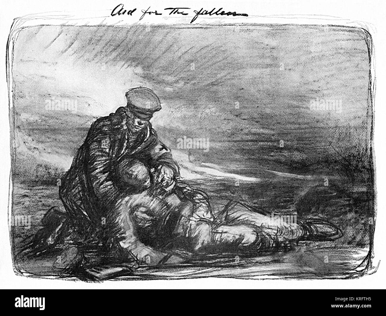 Aid for the Fallen by Sir Thomas Brock, WW1 Stock Photo