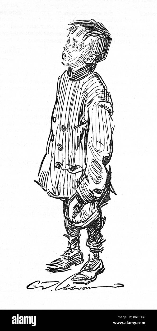 A Little Belgian Refugee by Charles Dana Gibson Stock Photo