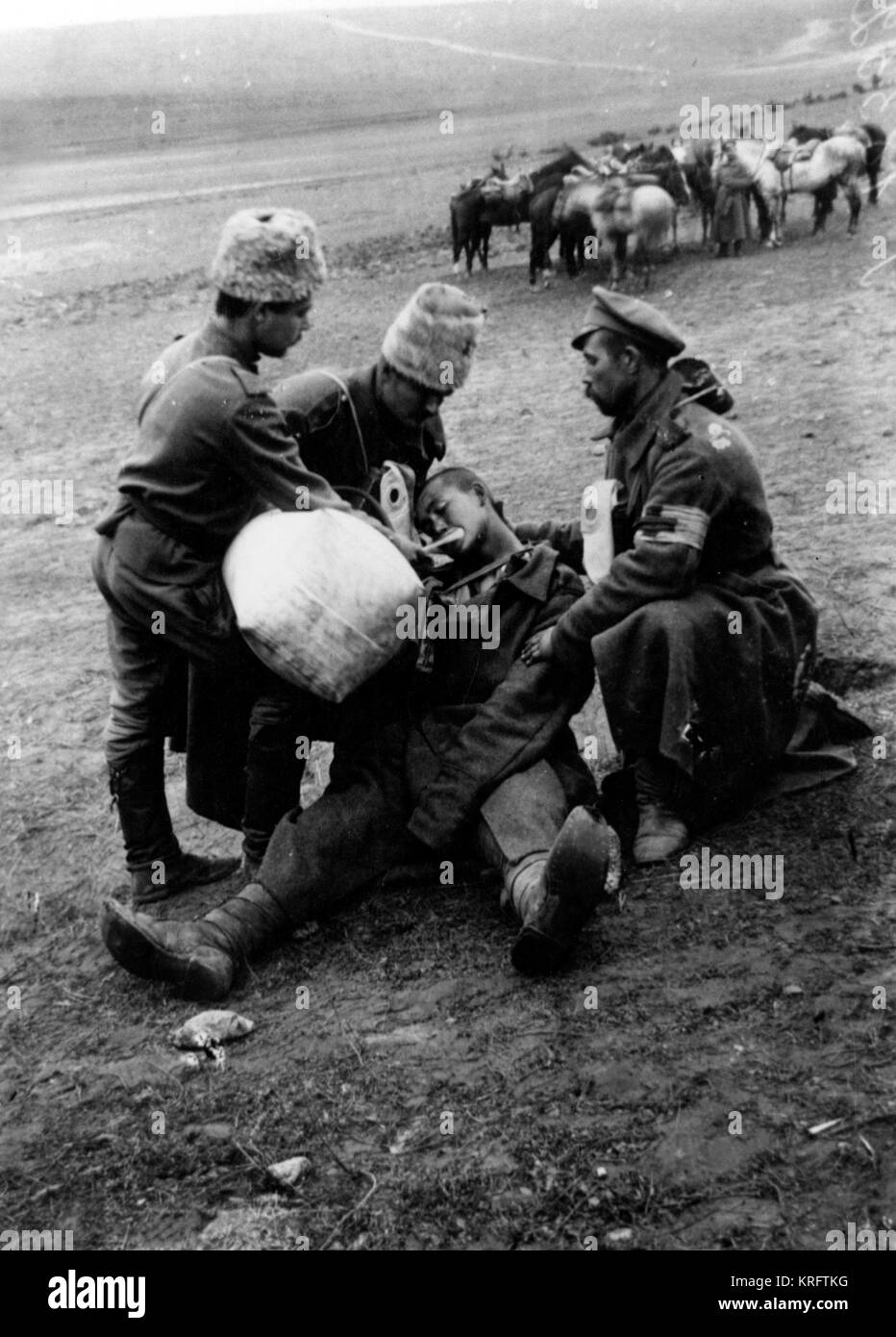WW1 - Wounded Russian soldier - Eastern Front Stock Photo