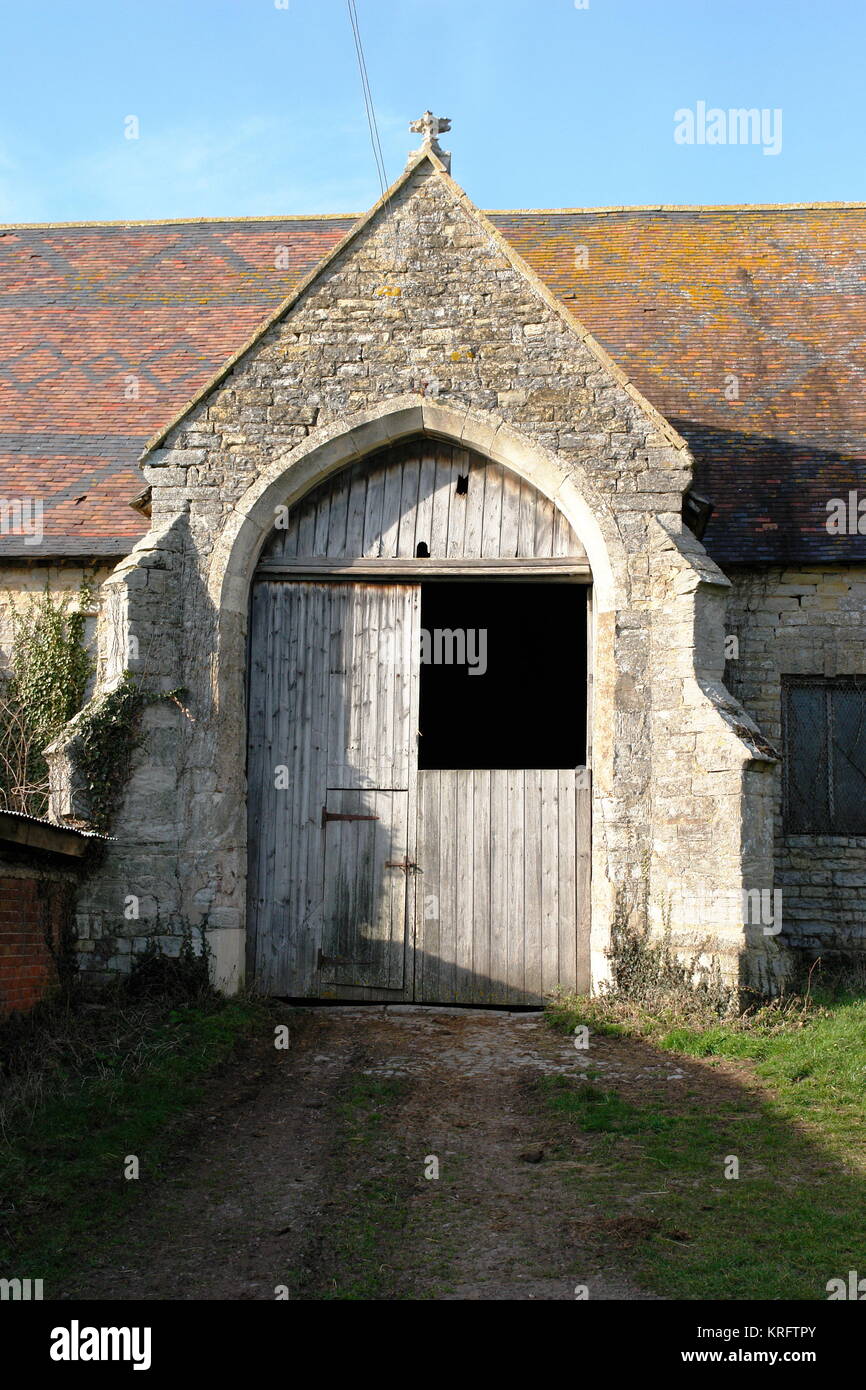Doorway Of A Grade Ii Listed Tithe Barn At Hartpury