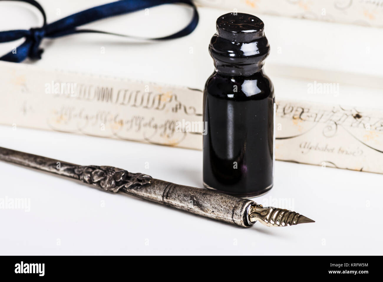 Old pen and ink bottle Stock Photo Alamy