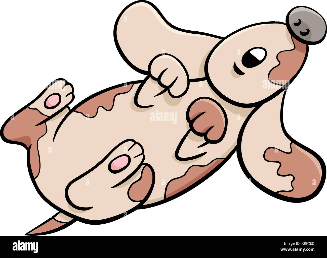 Cartoon Illustration of Cute Little Dog or Puppy Animal Character Stock Vector