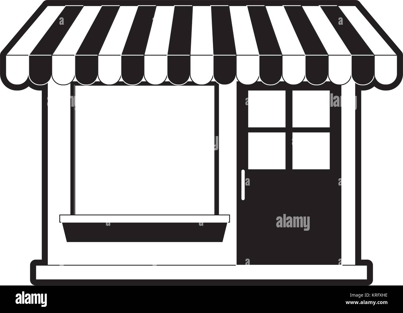 Download store facade with sunshade in black silhouette Stock Vector Art & Illustration, Vector Image ...