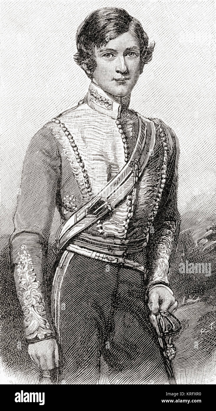 Henry Brougham Loch, 1st Baron Loch,  1827 – 1900.  Scottish soldier and colonial administrator.  Seen here aged 22.  From The Strand Magazine, published January to June 1894. Stock Photo