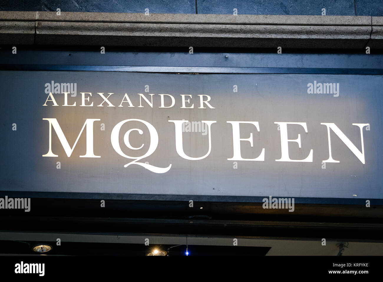 Milan, Italy September 24, 2017 Alexander McQueen store in Milan