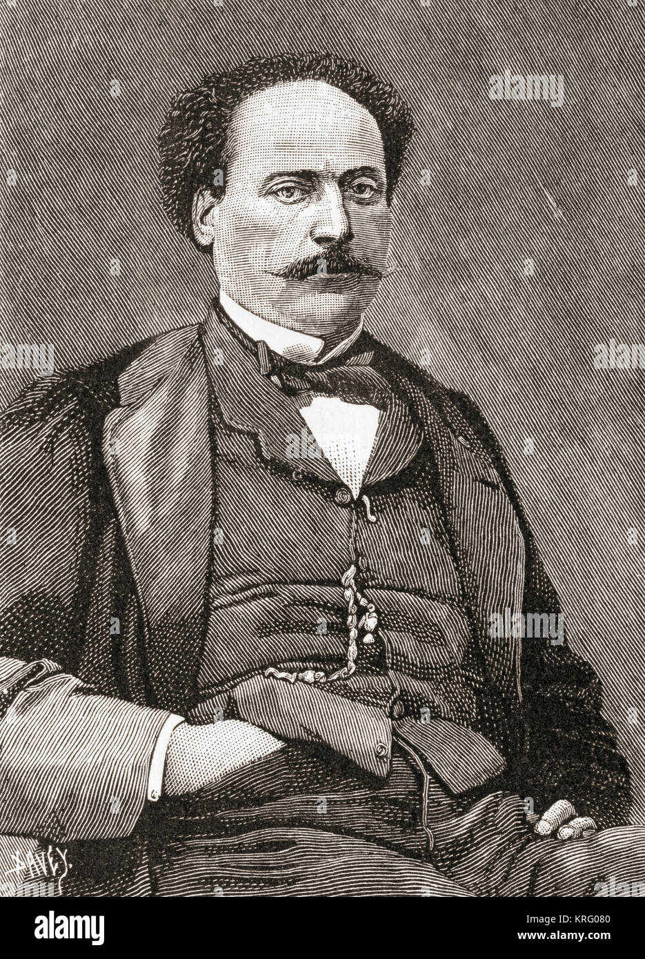 Alexandre Dumas, fils, 1824 –  1895.  French author and playwright.  Seen here aged 40.  From The Strand Magazine, published January to June 1894. Stock Photo