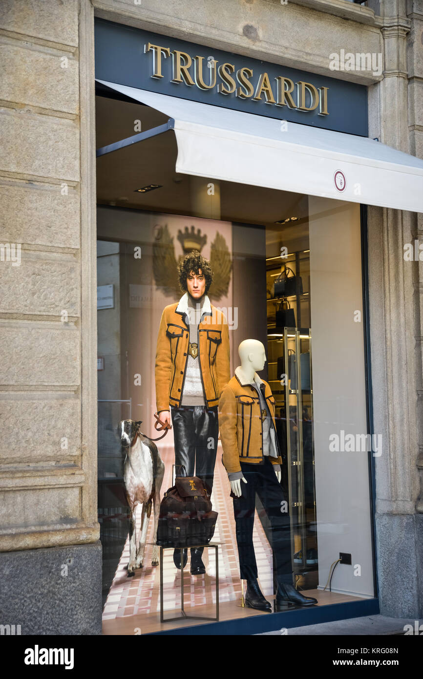 Milan, Italy - September 24, 2017: Trussardi store in Milan. Fashion week  Trussardi shopping Stock Photo - Alamy