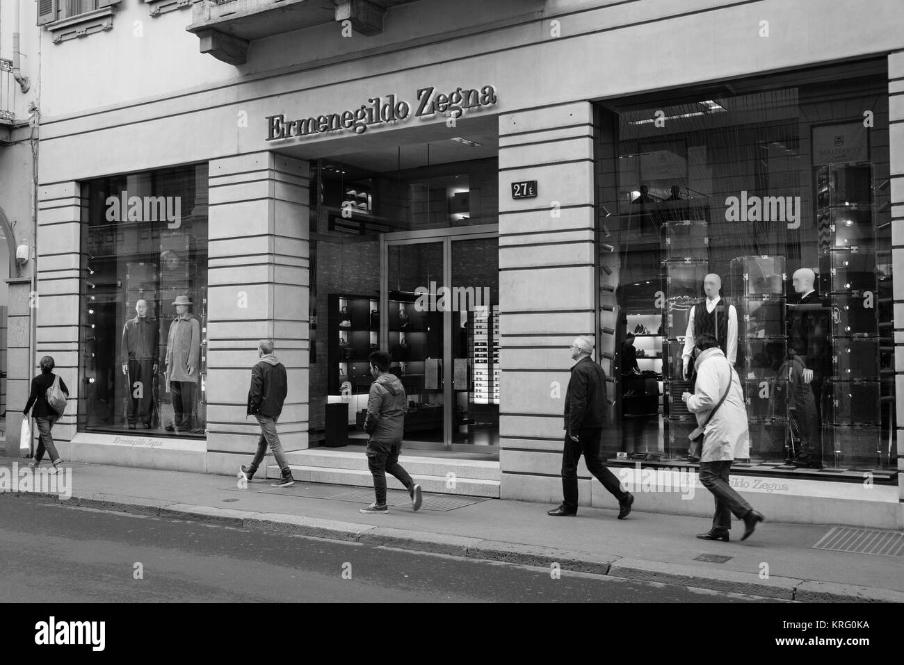 Milan, Italy - September 24, 2017:  Zenga store in Milan. Fashion week  Zenga  shopping Stock Photo