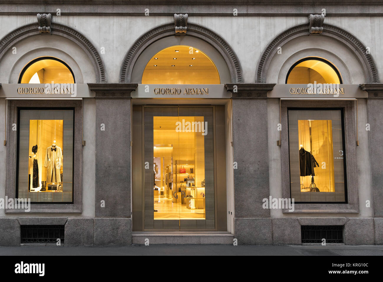 Milan, Italy - October 8, 2016: Entrance of a Giorgio Armani shop in Milan,  Italy. Few days after Milan Fashion Week. Fall Winter 2017 Collection Stock  Photo - Alamy