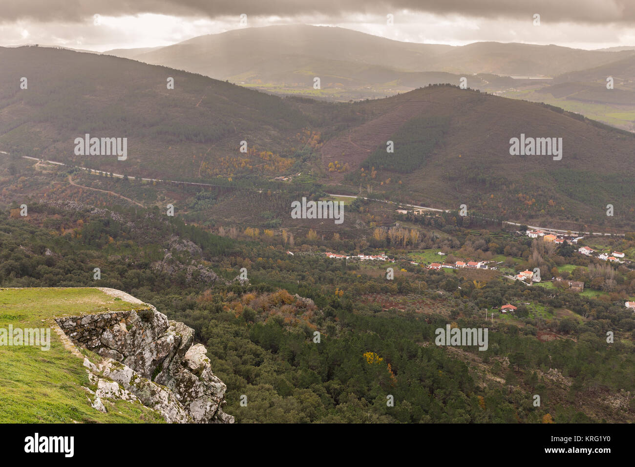 Landscape from Marvao, Portugal. Stock Photo