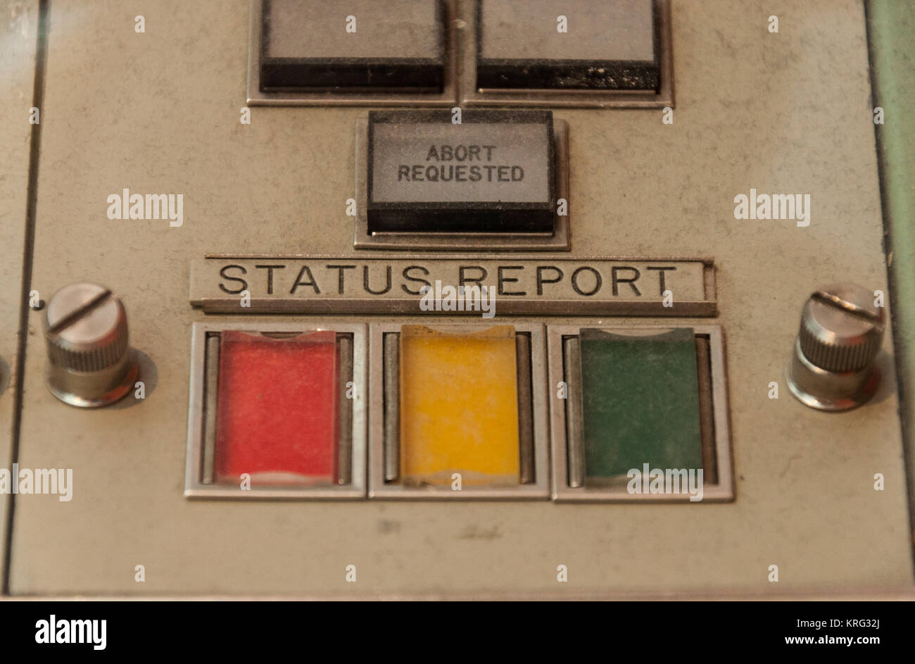 Report buttons on the space device Stock Photo - Alamy