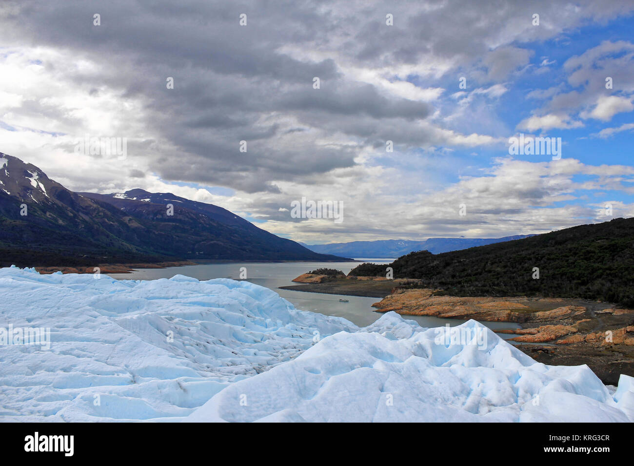Lago Argentino from Perito Moreno glacier, Argentina. Stock Photo