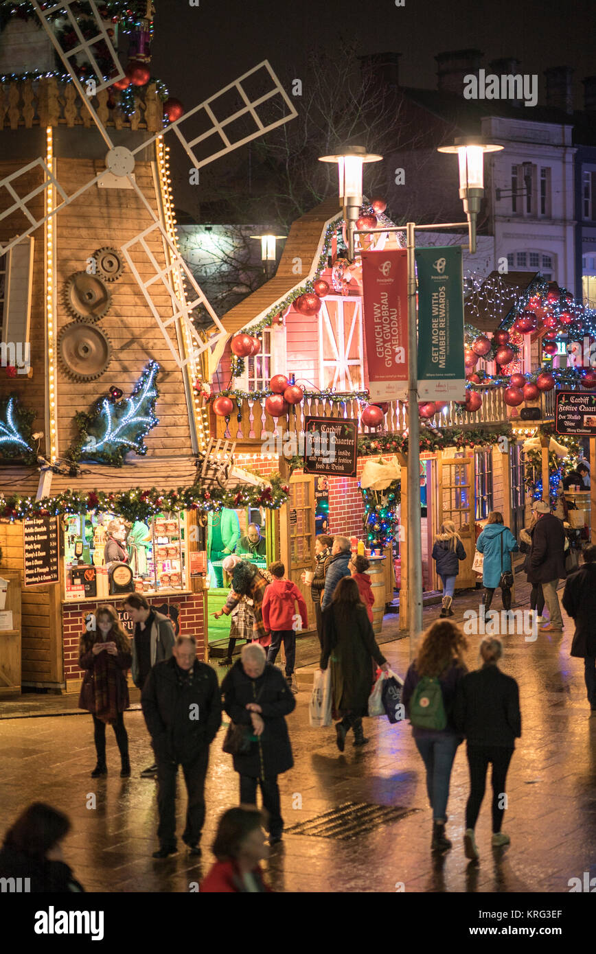Views of Cardiff Christmas Market, Wales Stock Photo Alamy