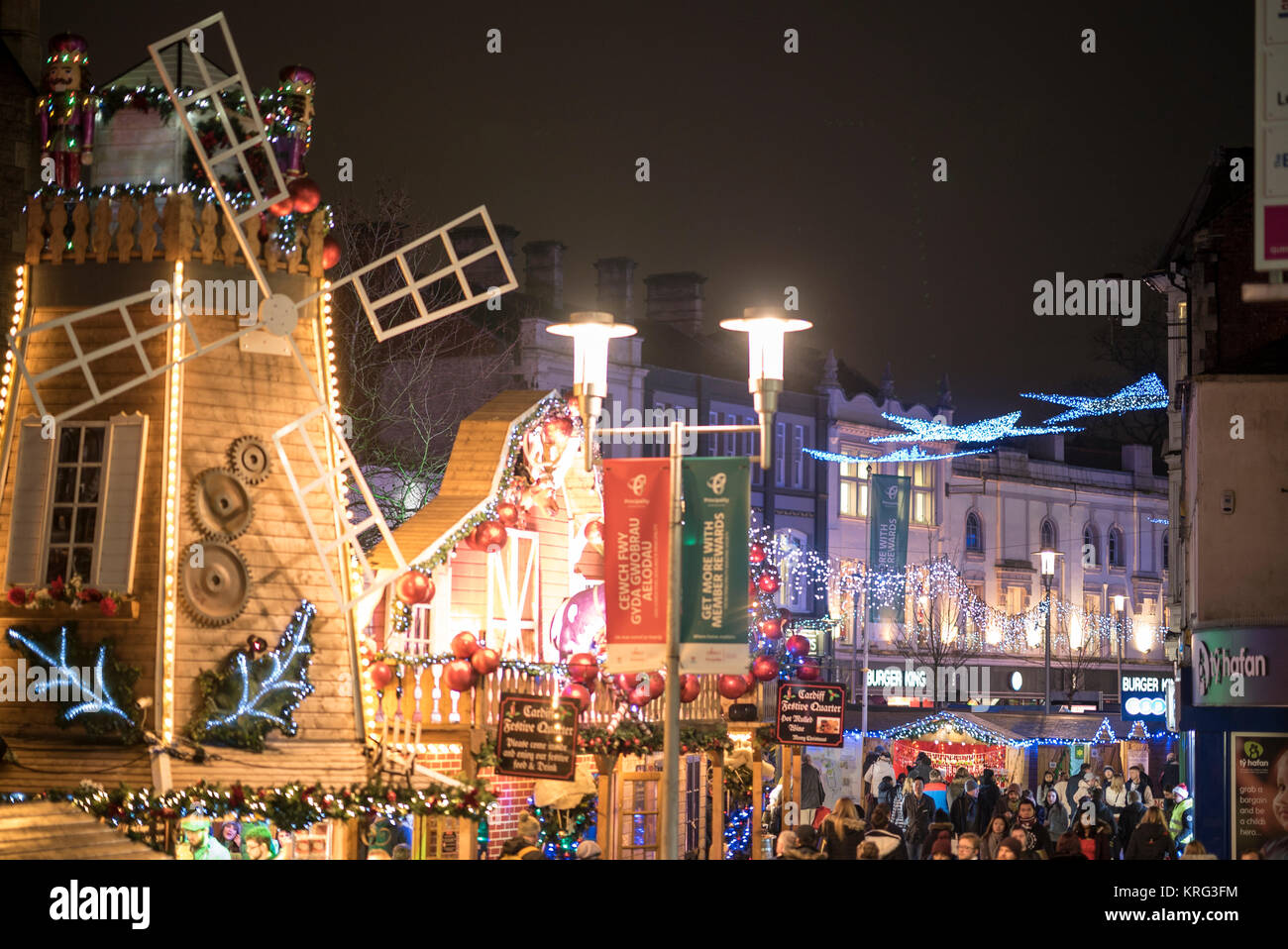 Views of Cardiff Christmas Market, Wales Stock Photo Alamy
