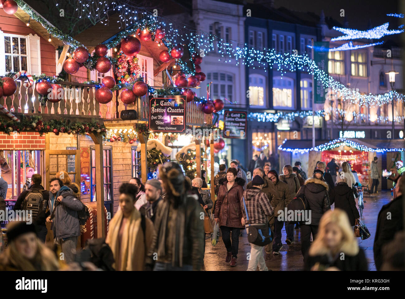 Views of Cardiff Christmas Market, Wales Stock Photo Alamy