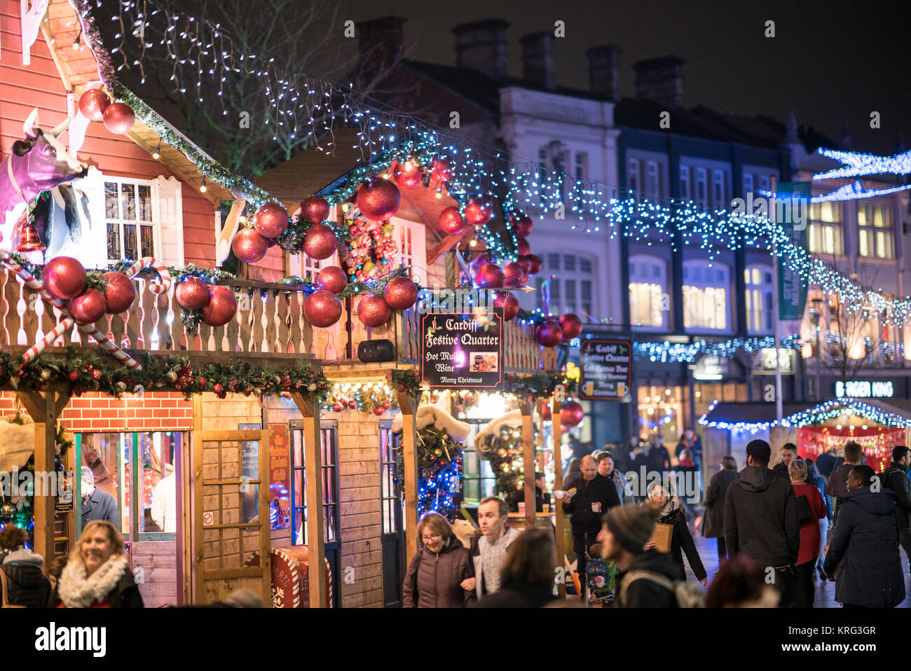 Views of Cardiff Christmas Market, Wales Stock Photo Alamy