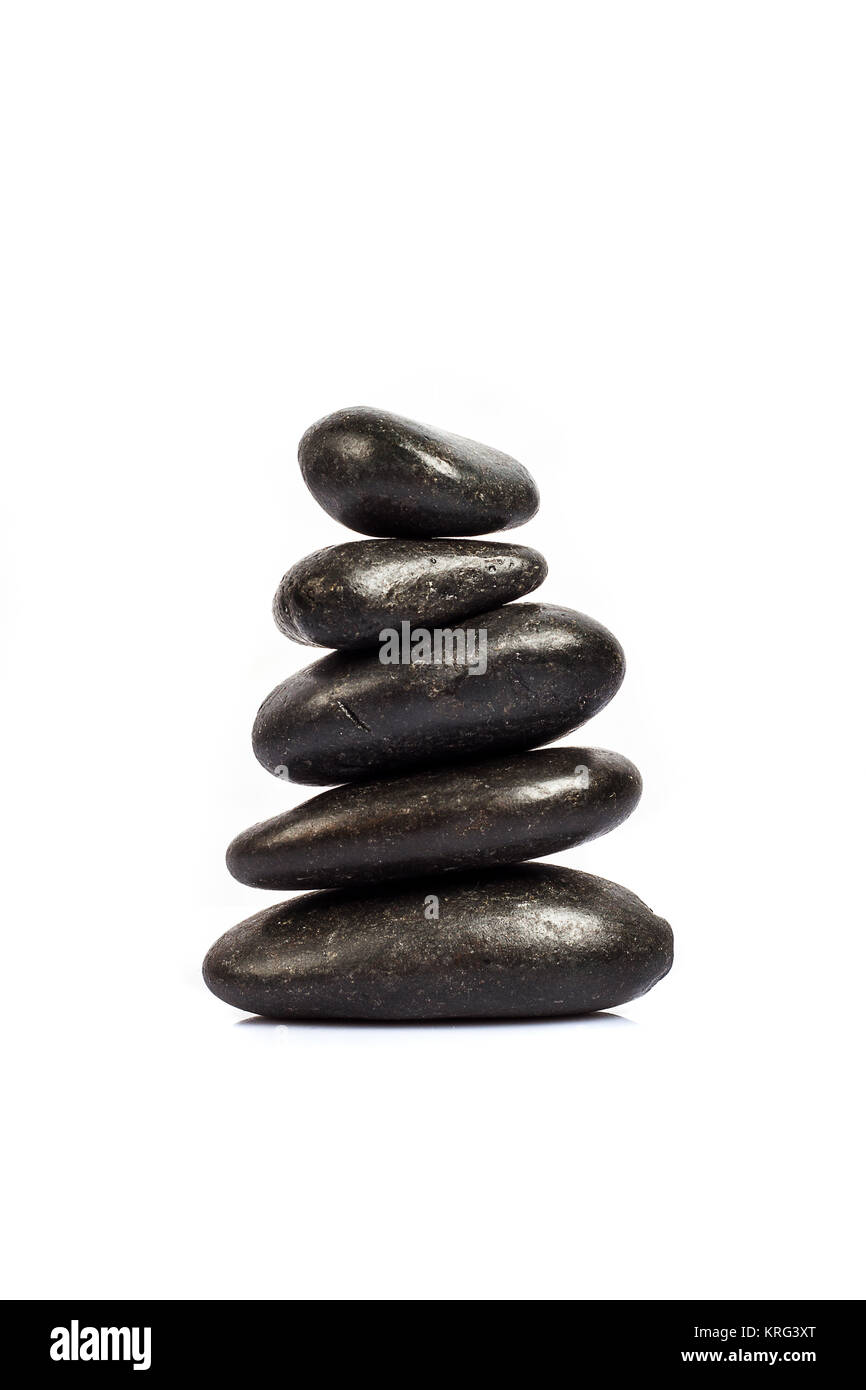 stack of stones on white background Stock Photo