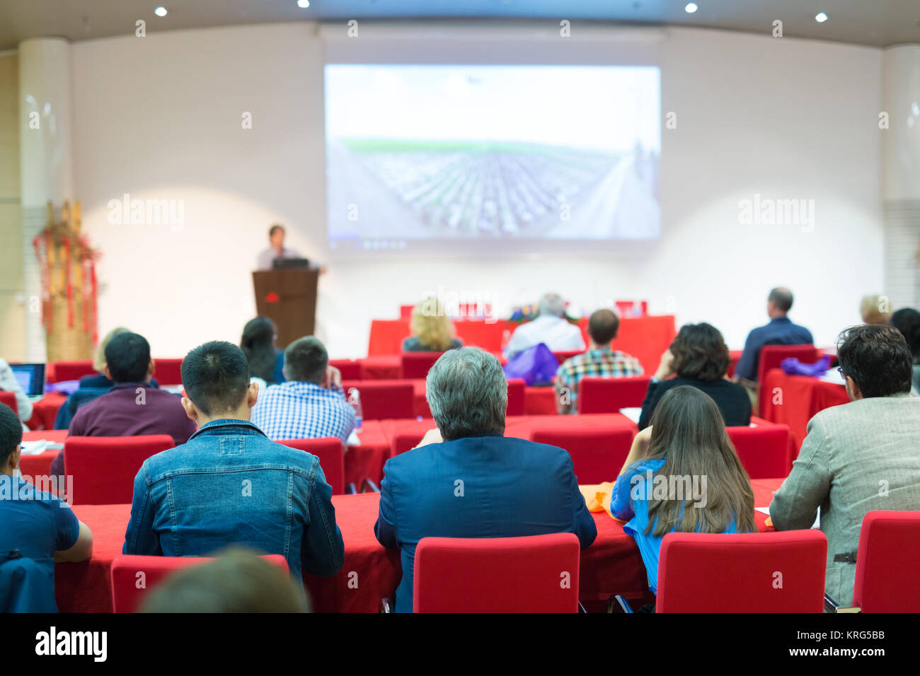 Audience in lecture hall on scientific conference Stock Photo - Alamy