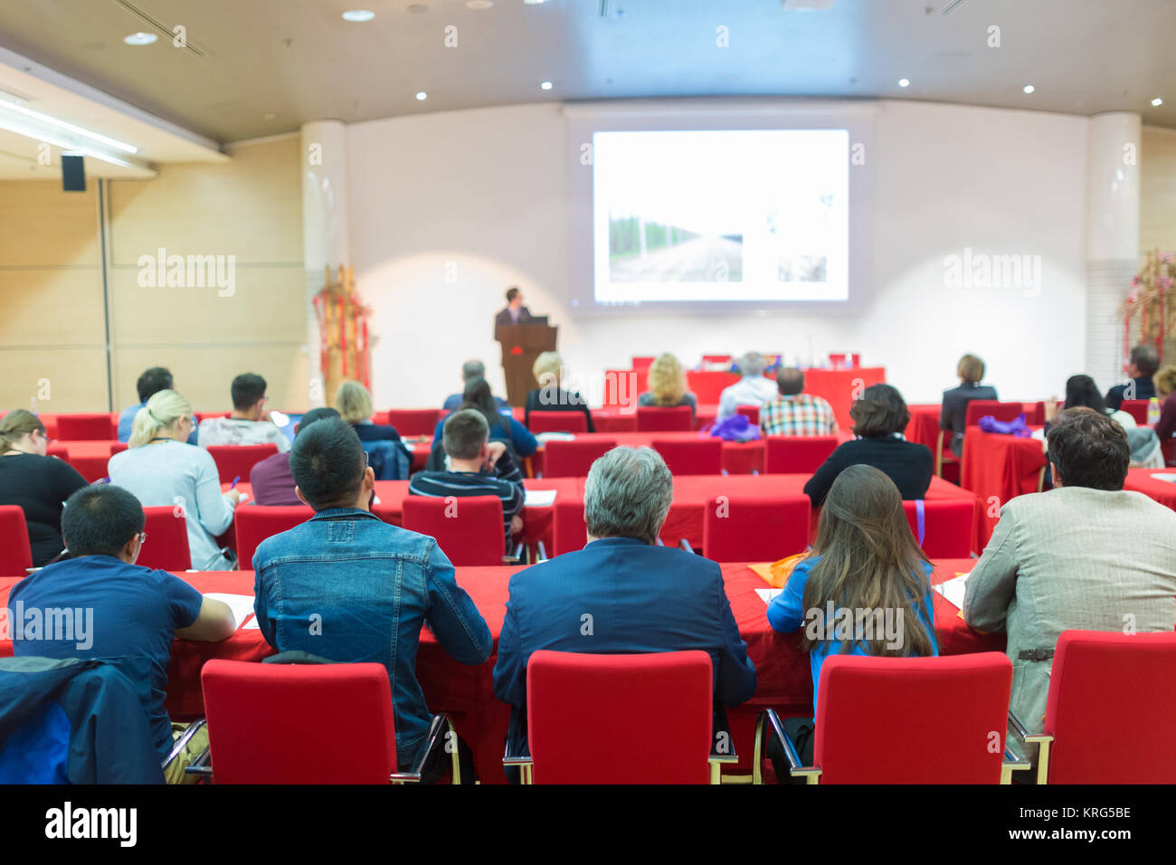 Audience in lecture hall on scientific conference Stock Photo - Alamy